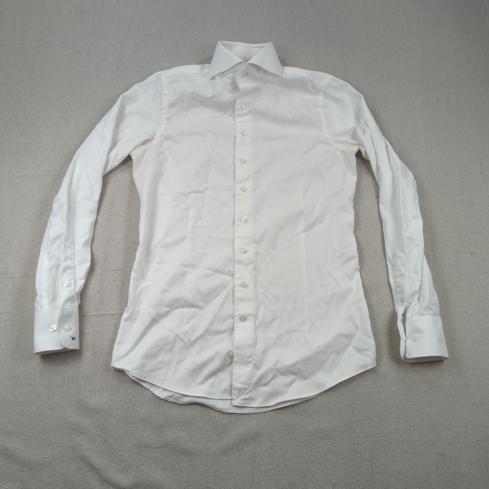 Suitsupply Shirt Mens White 37 Extra Slim Formal Traveller Cotton